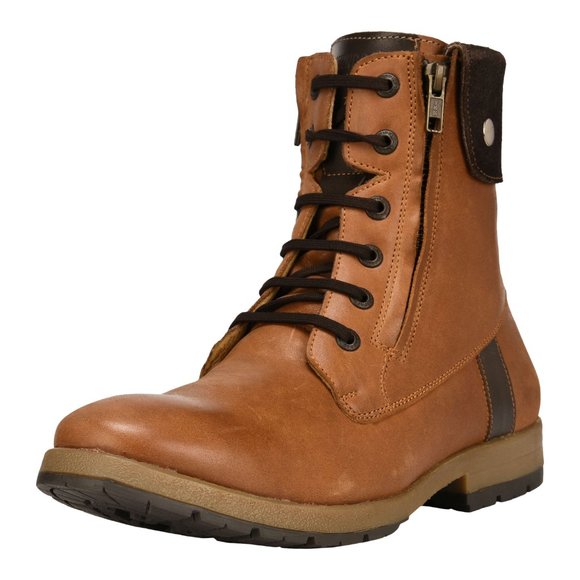 LIBERTYZENO Men's  Lace-Up Tan Casual Boots - Picture 3 of 6